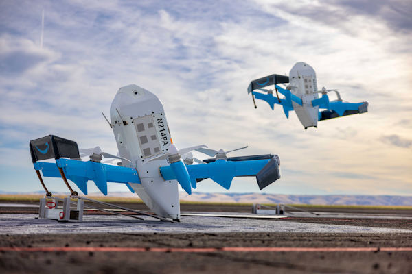 Amazon drone taking flight